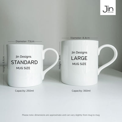 Jin Designs Mug Sizes