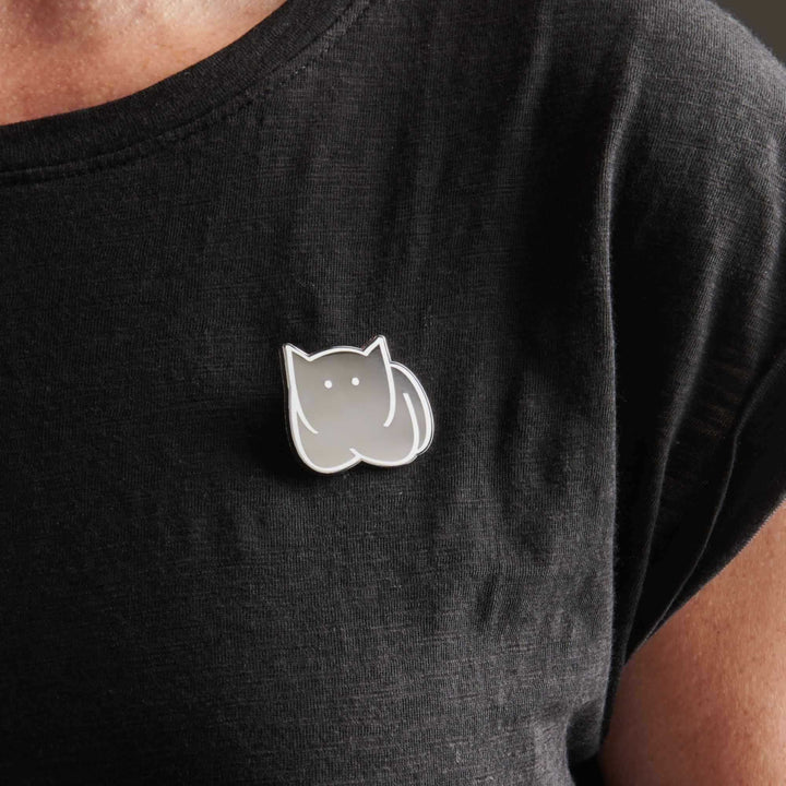CatLoaf Enamel Pin on Tshirt