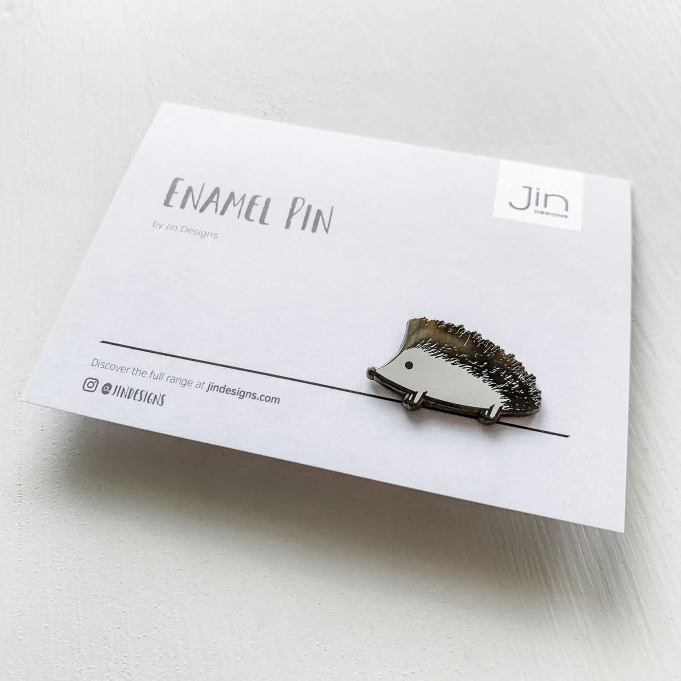 Hedgehog Enamel Pin with Backing Card