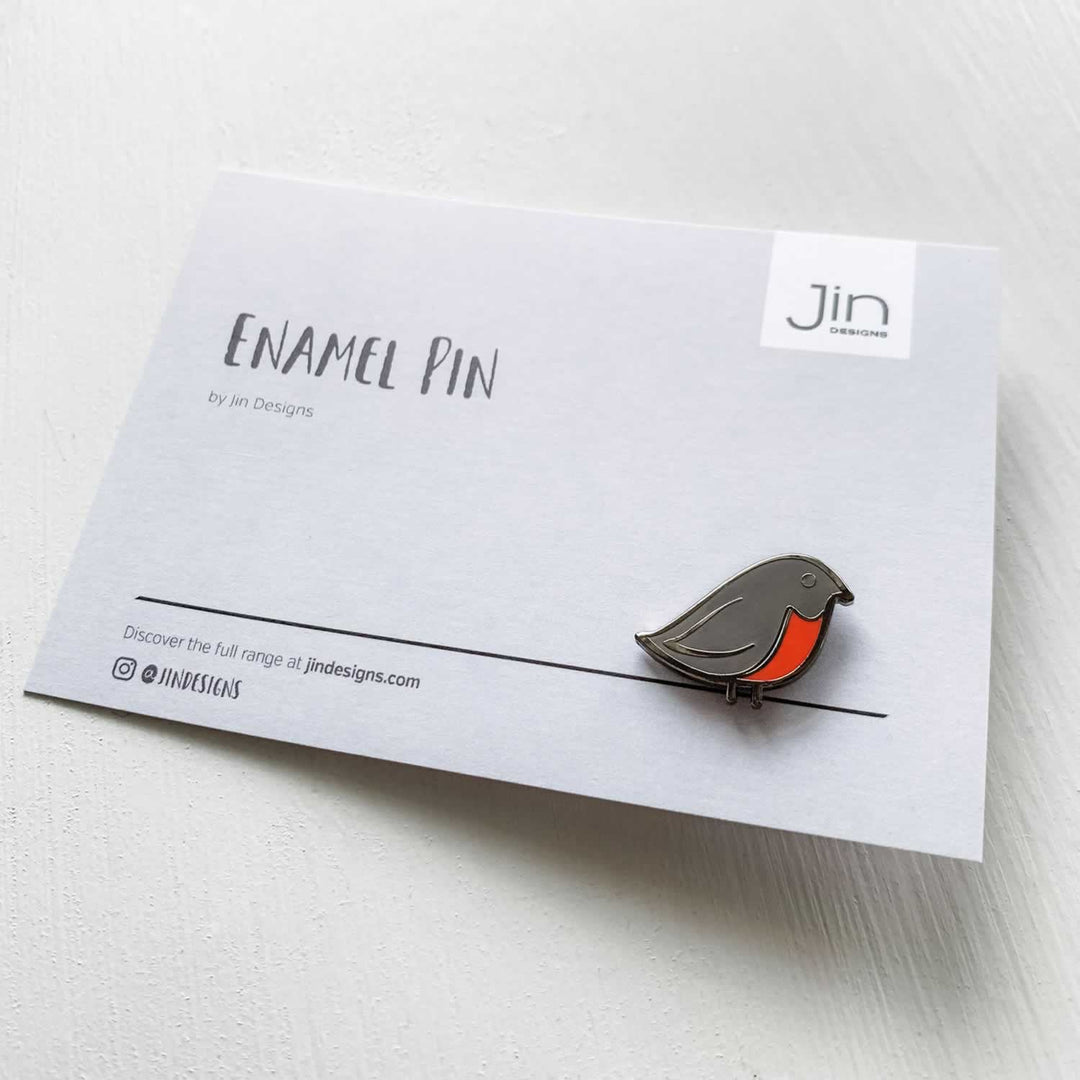 Robin Enamel Pin with Backing Card