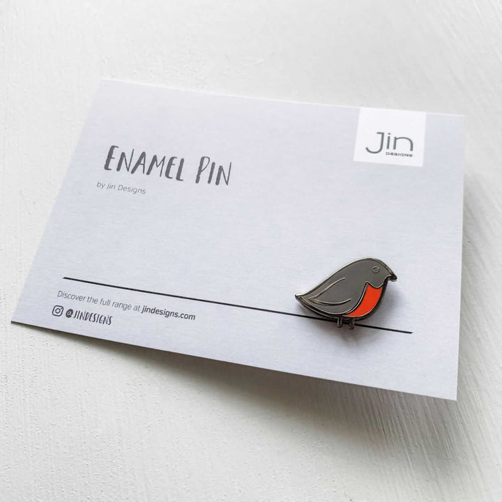 Robin Enamel Pin with Backing Card