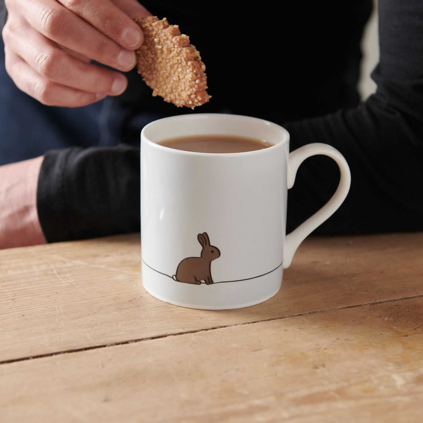 Rabbit Mug with biscuit