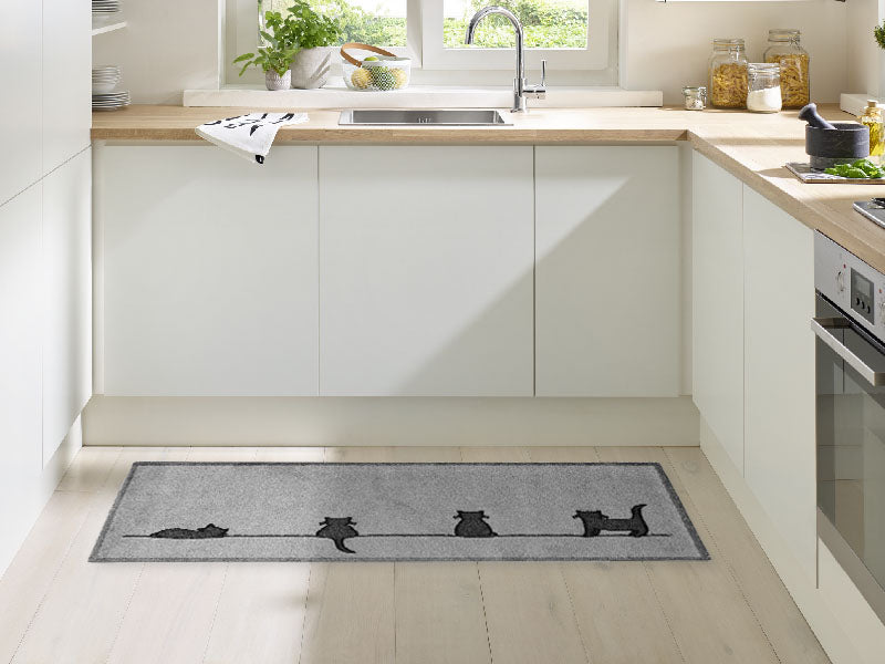Cat Collection Runner Doormat in kitchen