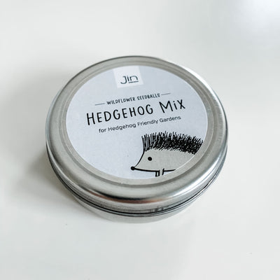 Hedgehog Mix Wildflower Seedballs in tin