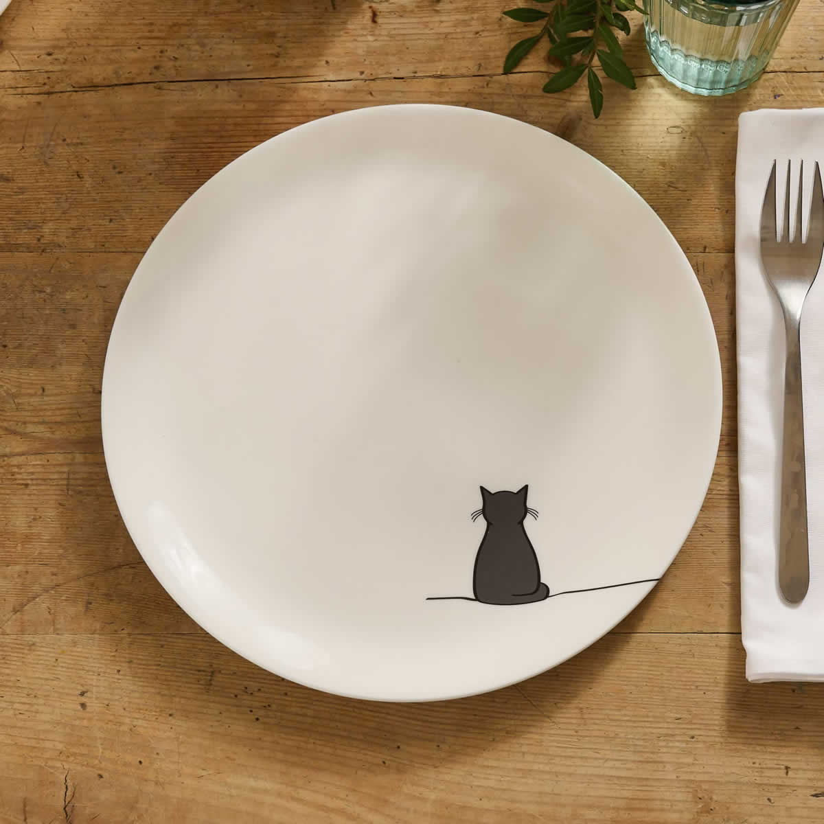 Sitting Cat Dinner Plate