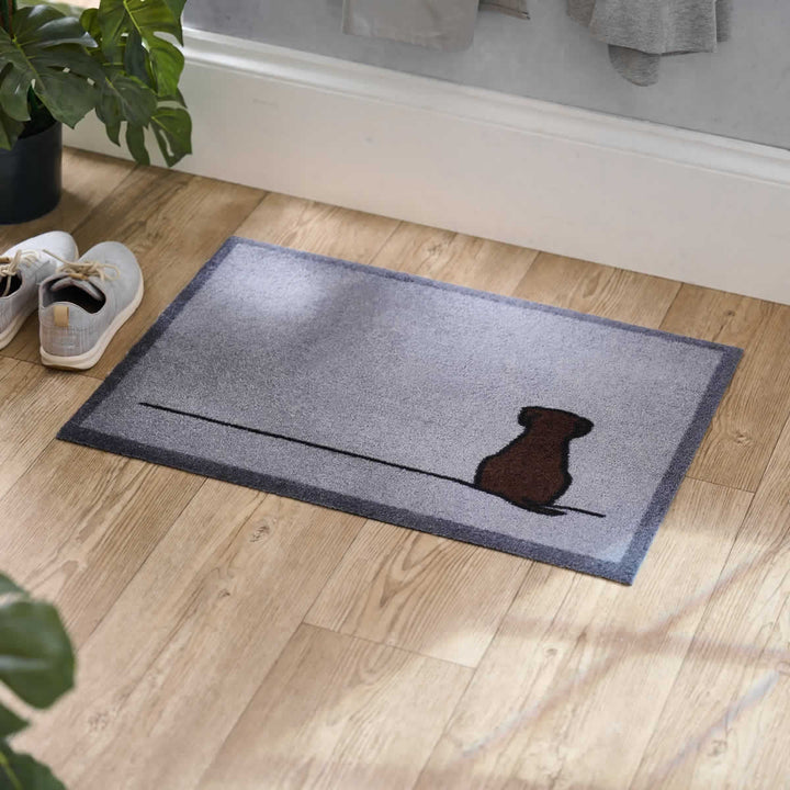Sitting Dog Doormat in Hallway