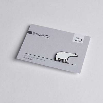 Polar Bear Enamel Pin with backing card
