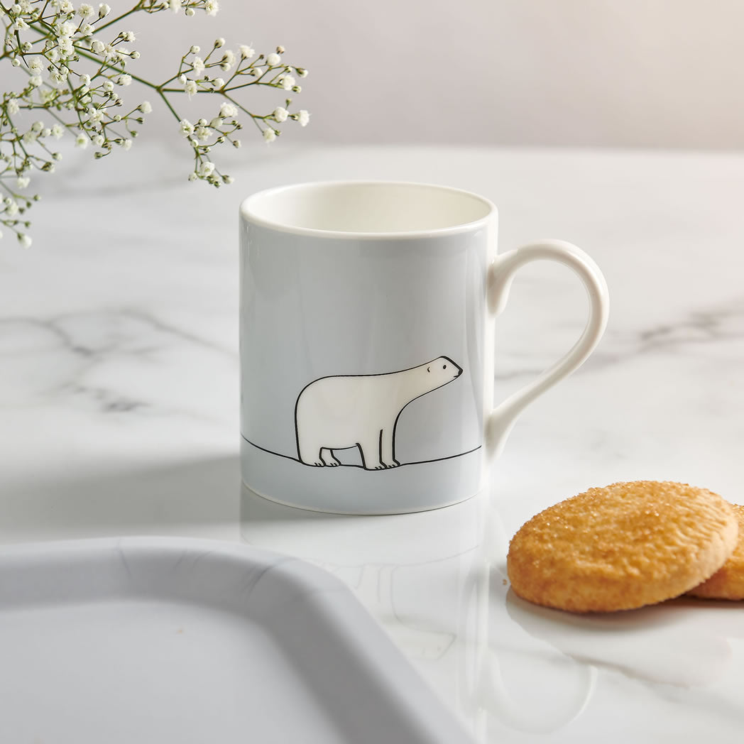 Polar Bear Mug with Biscuits