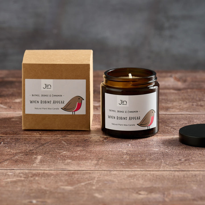 When Robins Appear - Nutmeg, orange and cinnamon candle 