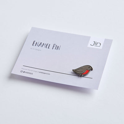 Robin Enamel Pin with Backing Card