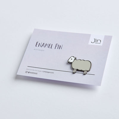 Sheep Enamel Pin with Backing Card