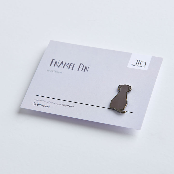 Sitting Dog Enamel Pin