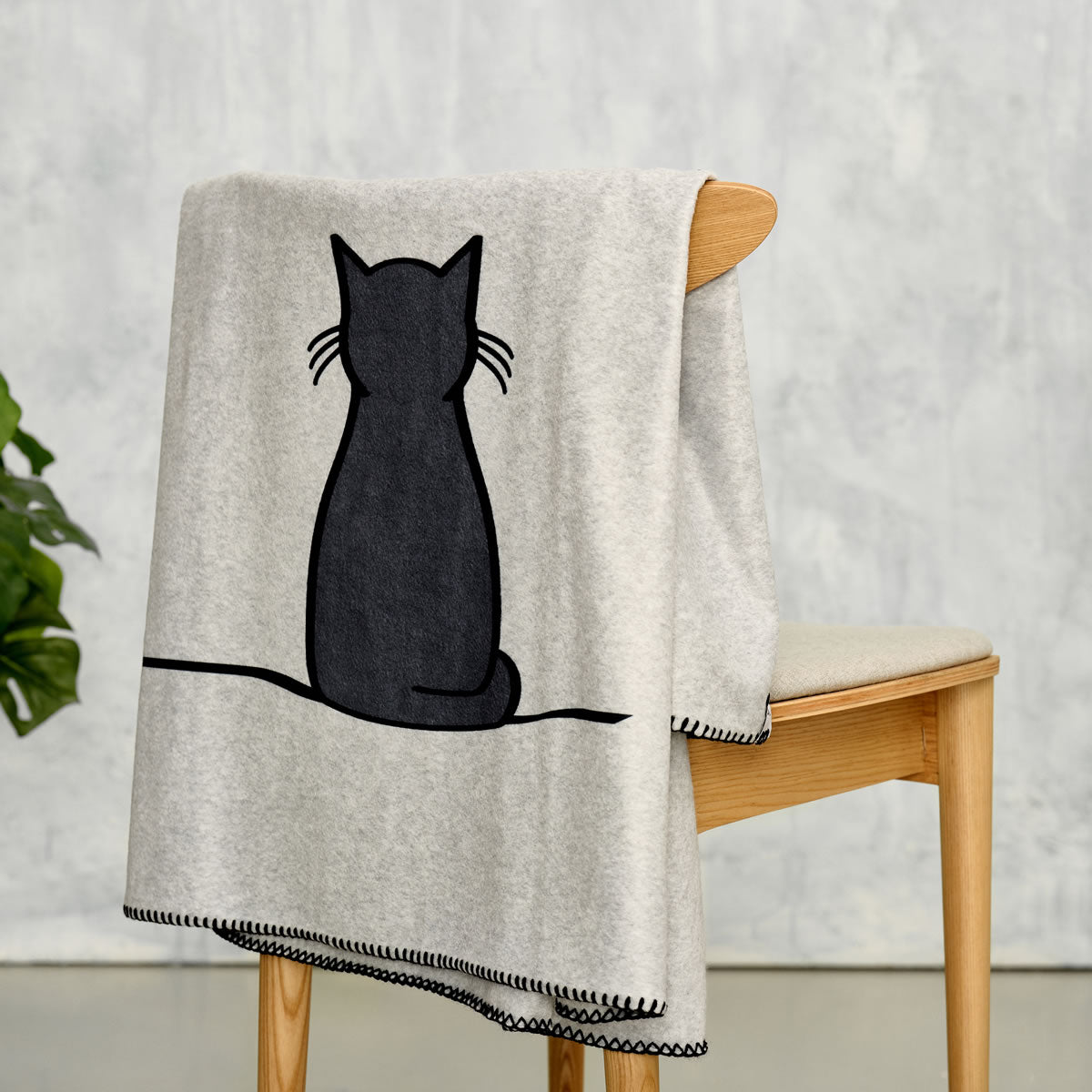 Sitting Cat Blanket over chair