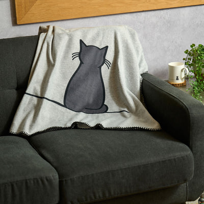 Sitting Cat Blanket on sofa