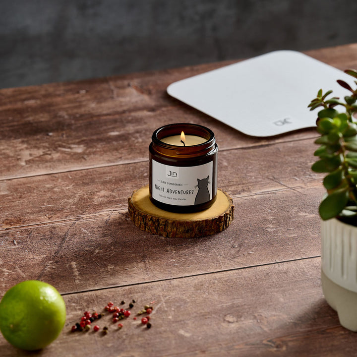 Sitting Cat Candle on table