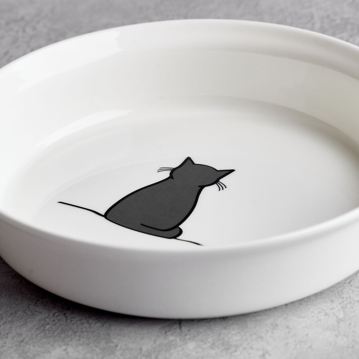 Cat Bowl with Sitting Cat Close up