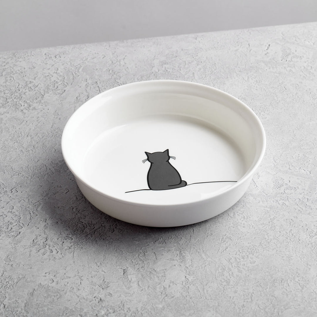 Cat Bowl with Sitting Cat
