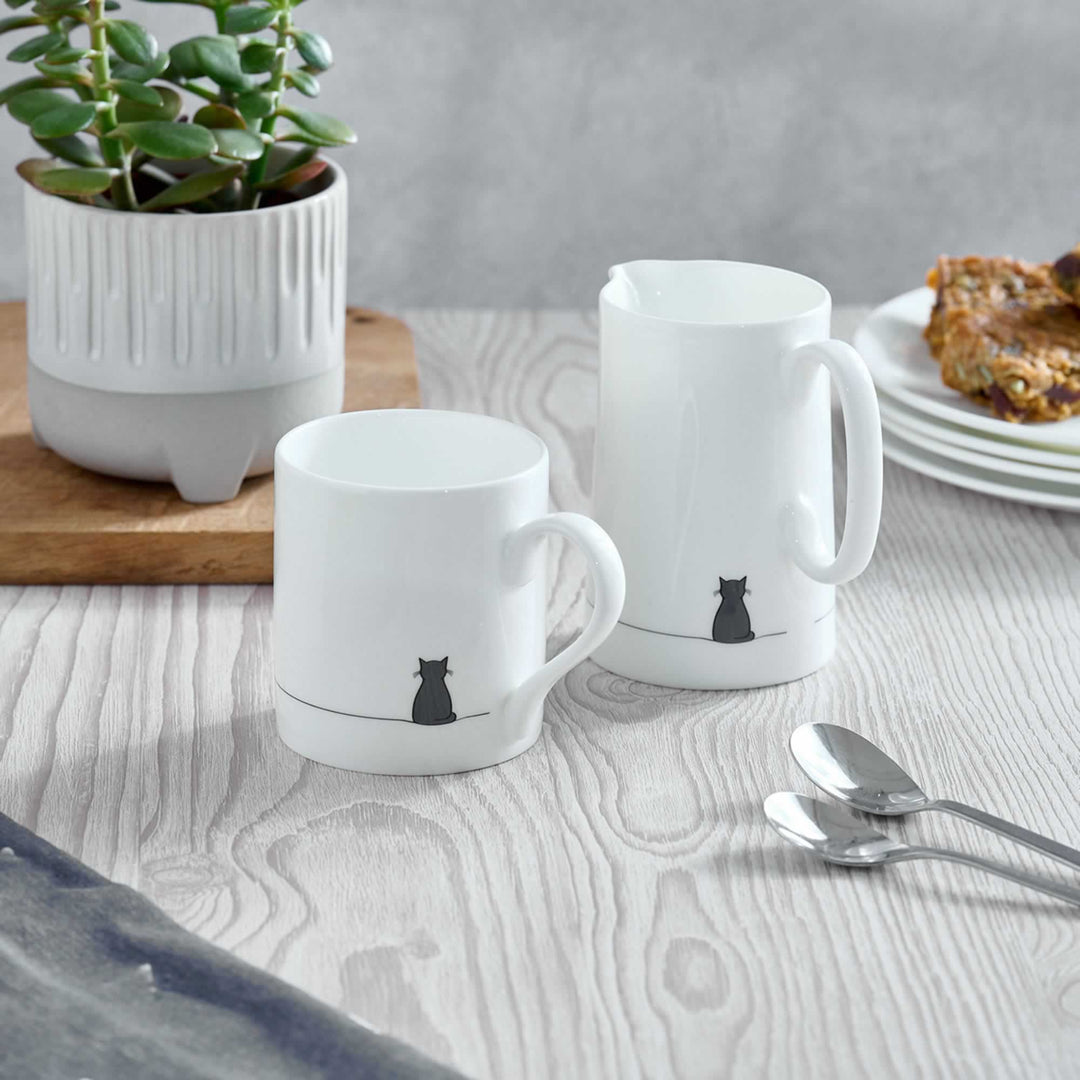 Sitting Cat Mug and Jug