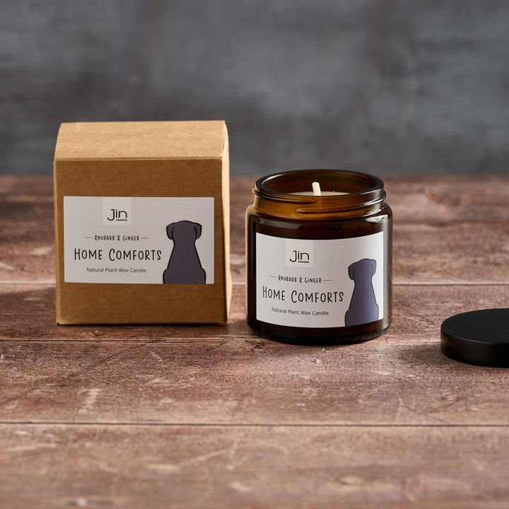 Sitting Dog Candle on table