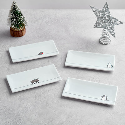 Winter Collection Mini Trays, Set of Four