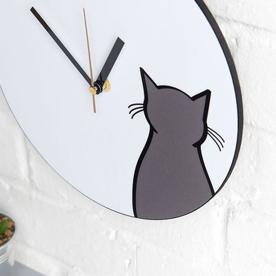 Sitting Cat Wall Clock closeup