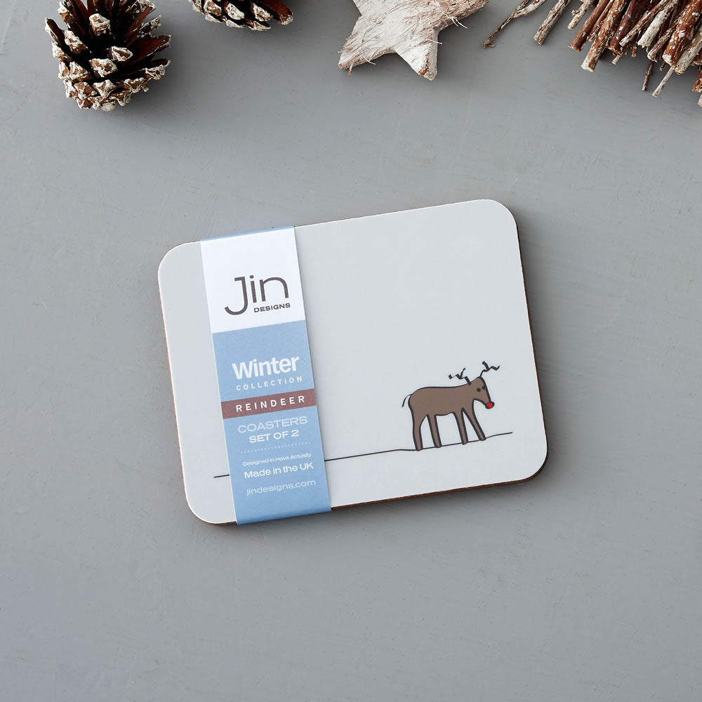 Reindeer Coaster, Set of Two