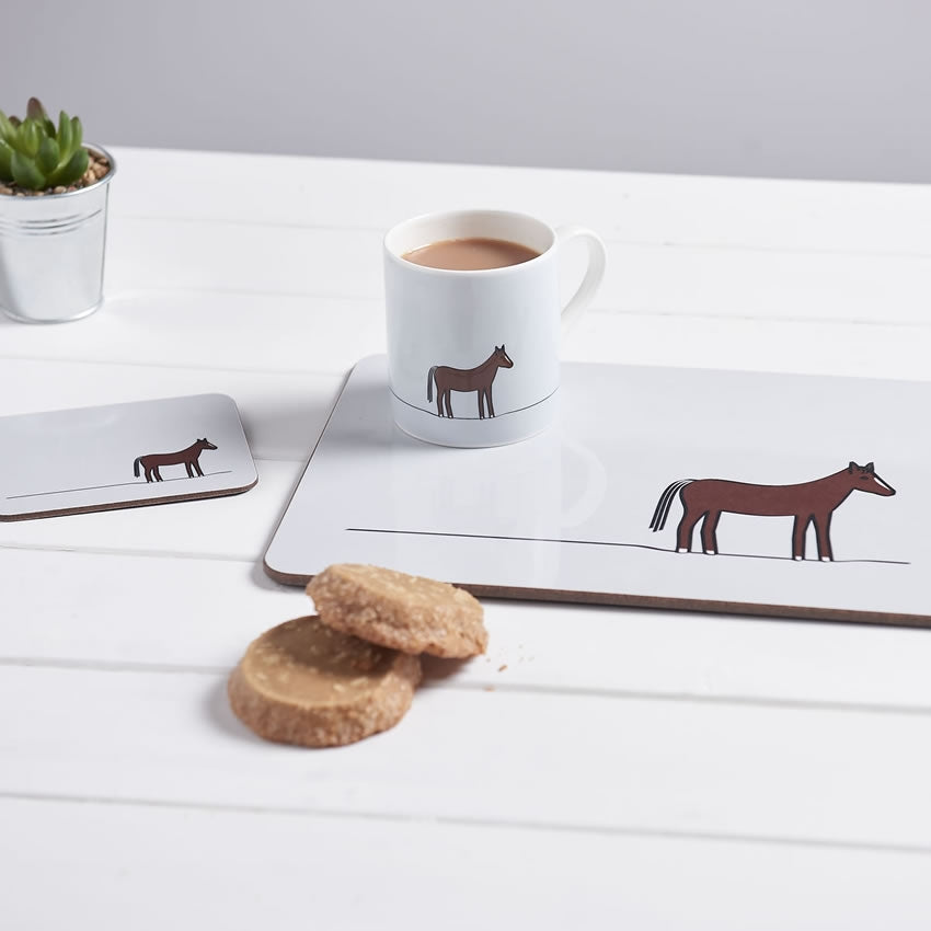 Horse Placemat and Coaster and Mug
