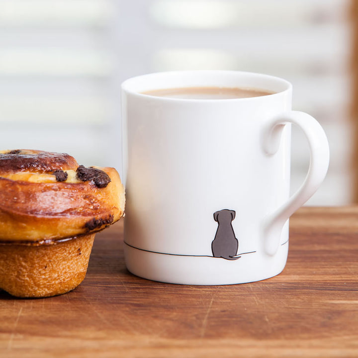 Sitting Dog Mug with Brioche