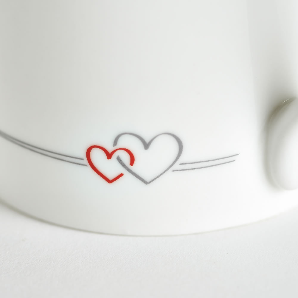 Two Hearts Mug - Close up