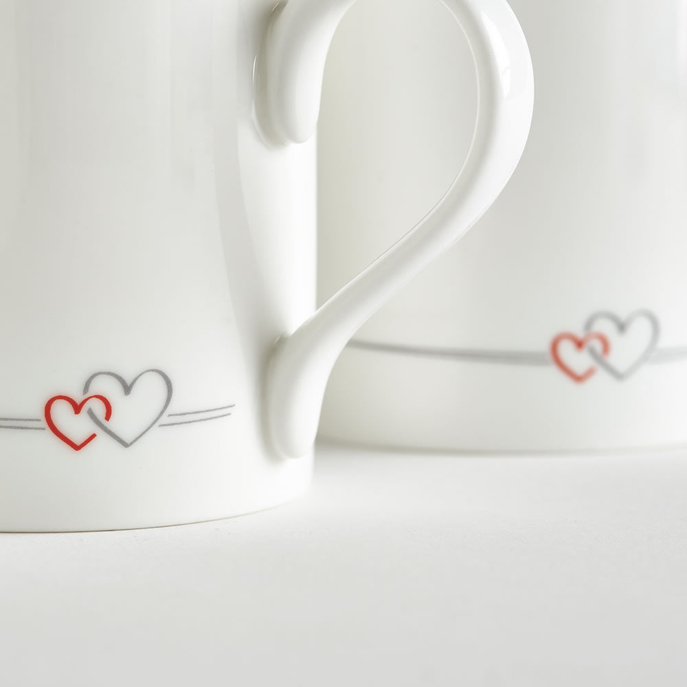 Two Hearts Mugs - Set of Two