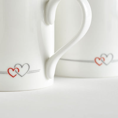 Two Hearts Mugs - Set of Two