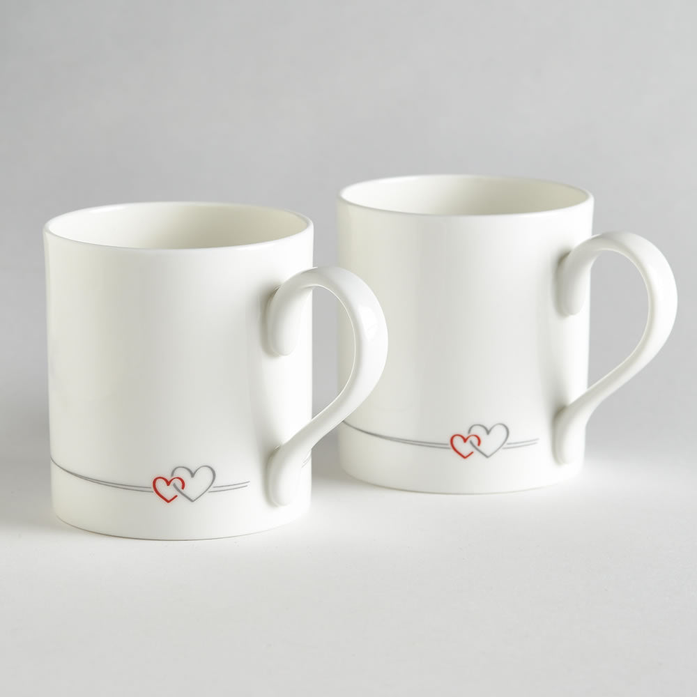 Two Hearts Mugs - Set of Two