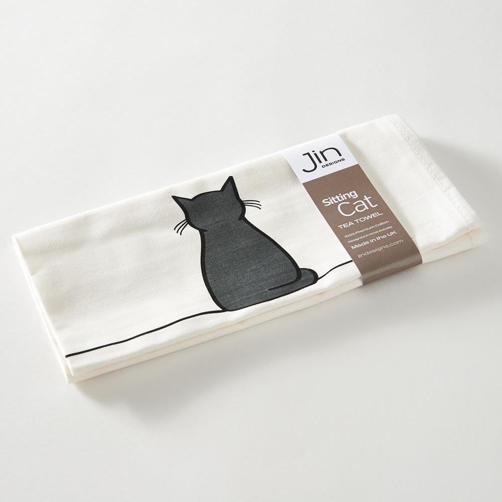 Sitting Cat Tea Towel