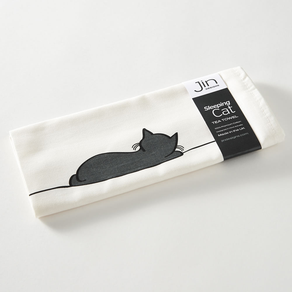 Sleeping Cat Tea Towel