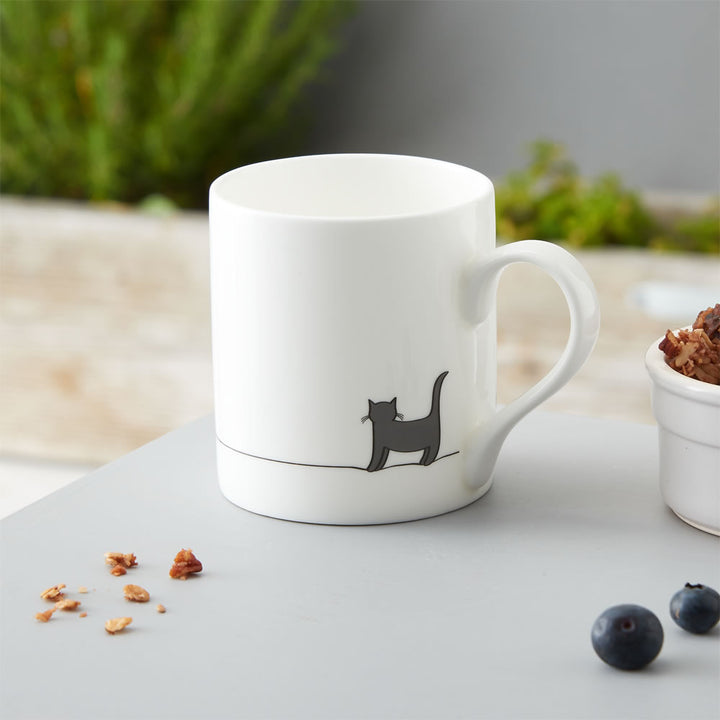 Standing Cat Mug, Fine Bone China