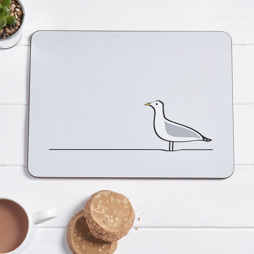 Seagull Placemat with Tea and Biscuits