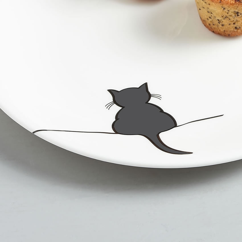 Crouching Cat Side Plate Close Up