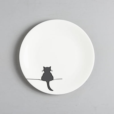 Crouching Cat Side Plate Close Up