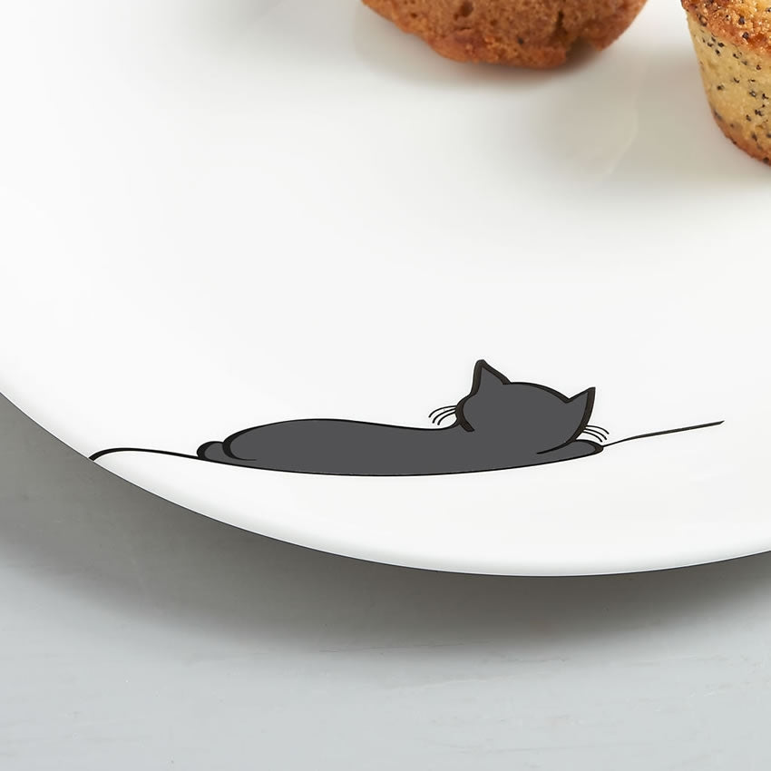 Sleeping Cat Side Plate Close Up