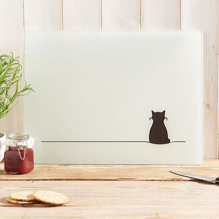 Sitting Cat Glass Chopping Board