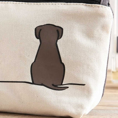Sitting Dog Zip Bag - Close Up