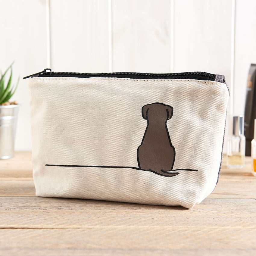 Sitting Dog Zip Bag - Makeup Bag, Washbag, Travel Bag, Pencil Case