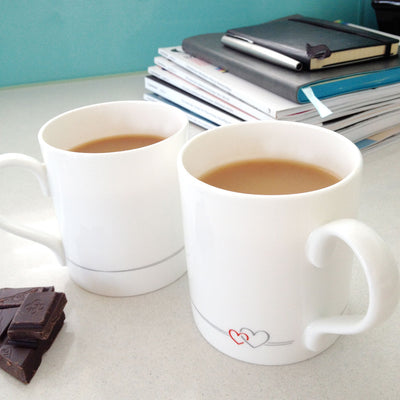 Two Hearts Mug with Chocolate