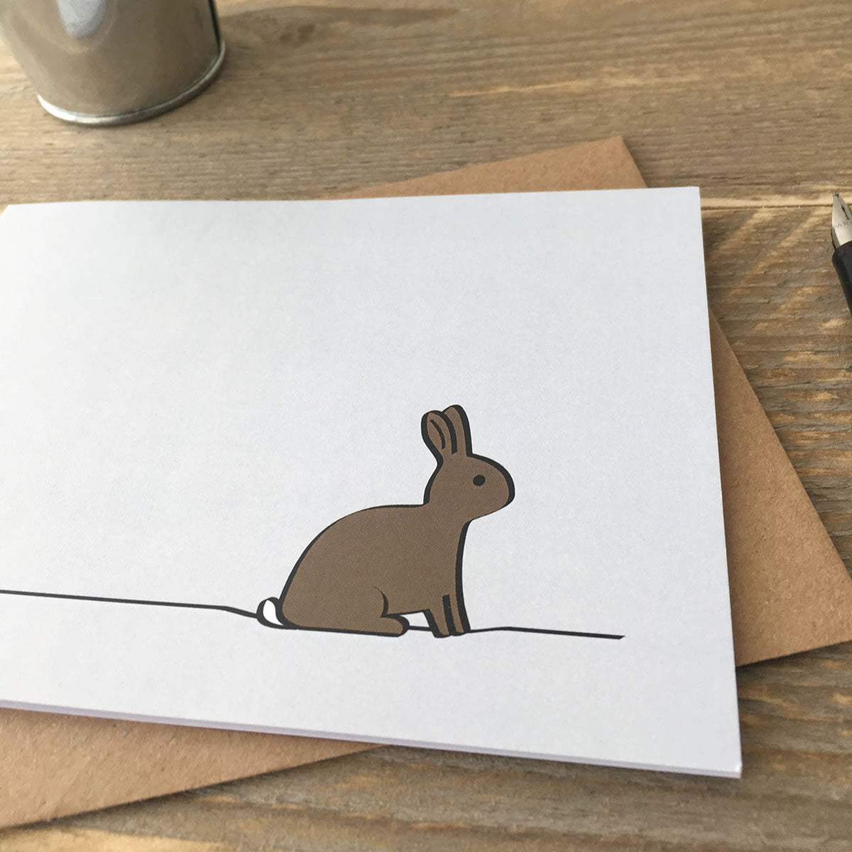 Rabbit Cards, Pack of Four Greeting Cards by Jin Designs