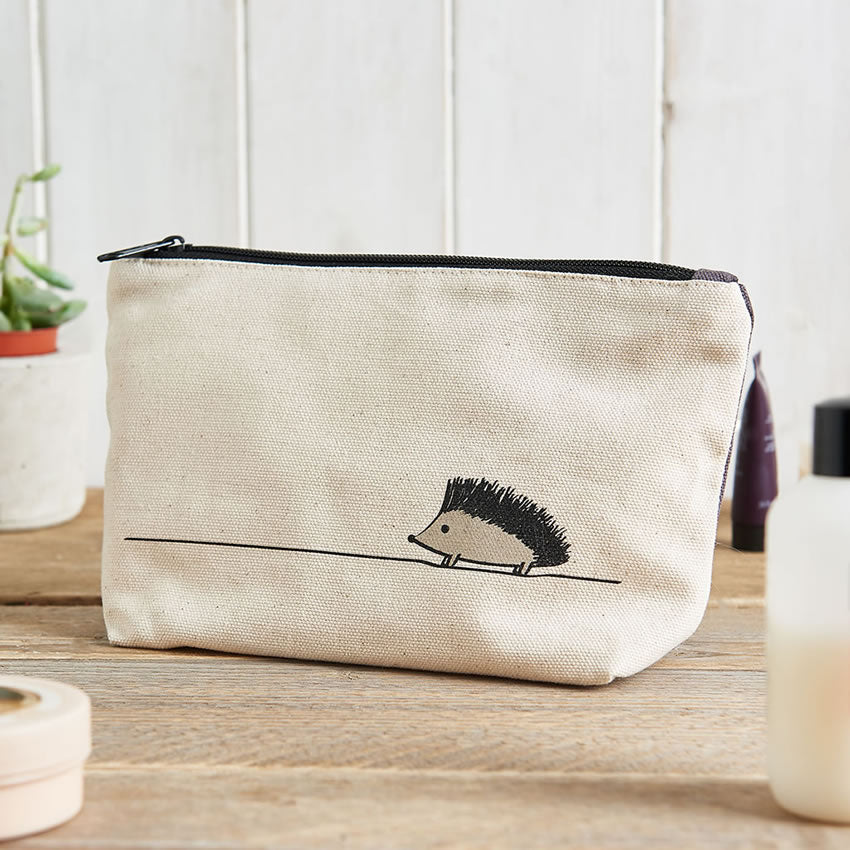 Hedgehog Zip Bag, ideal for makeup, toiletries, pencils, tools
